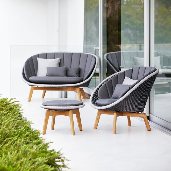 Sofa Peacock Weave, 2-osobowa grey/light grey, nogi z drewno tekoweu Cane-line