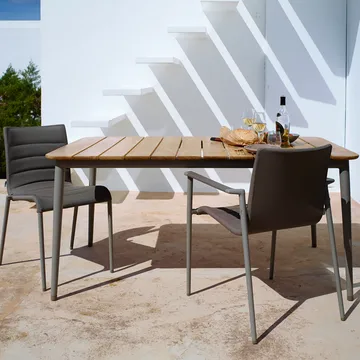 Stół Core, drewno tekowe 160x90x74 cm - Lava Grey stelaż - Cane-line