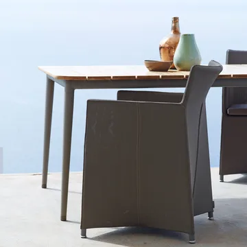 Stół Core, drewno tekowe 160x90x74 cm - Taupe stelaż - Cane-line