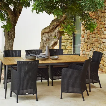Stół do jadalni Core, drewno tekowe 210x90x74 cm - Taupe stelaż - Cane-line