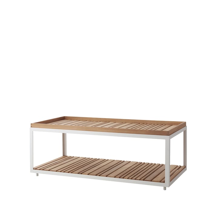 Stolik kawowy Level z drewna tekowego 62x122 cm - White - Cane-line