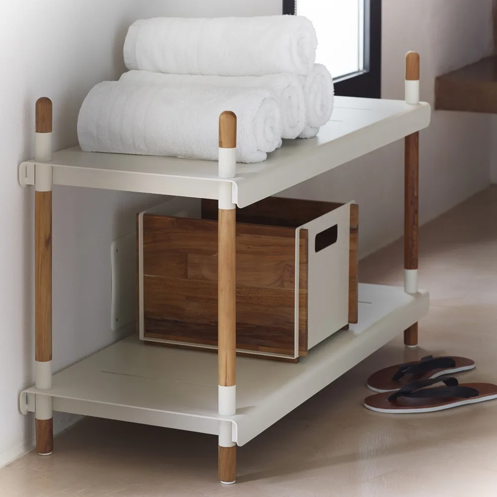 System półek Frame, Lava Grey, niskie, drewno tekowe Cane-line