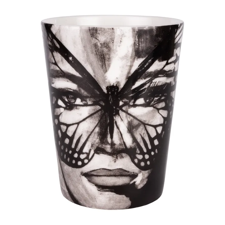Golden Butterfly kubek 350 ml - Black-white - Carolina Gynning