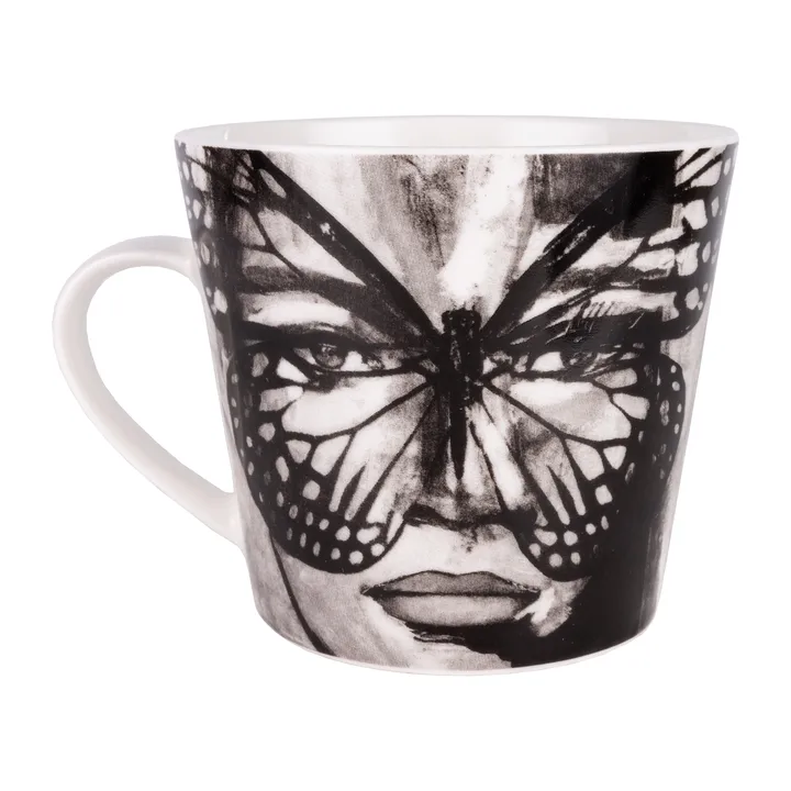 Golden Butterfly kubek 400 ml - Black-white - Carolina Gynning