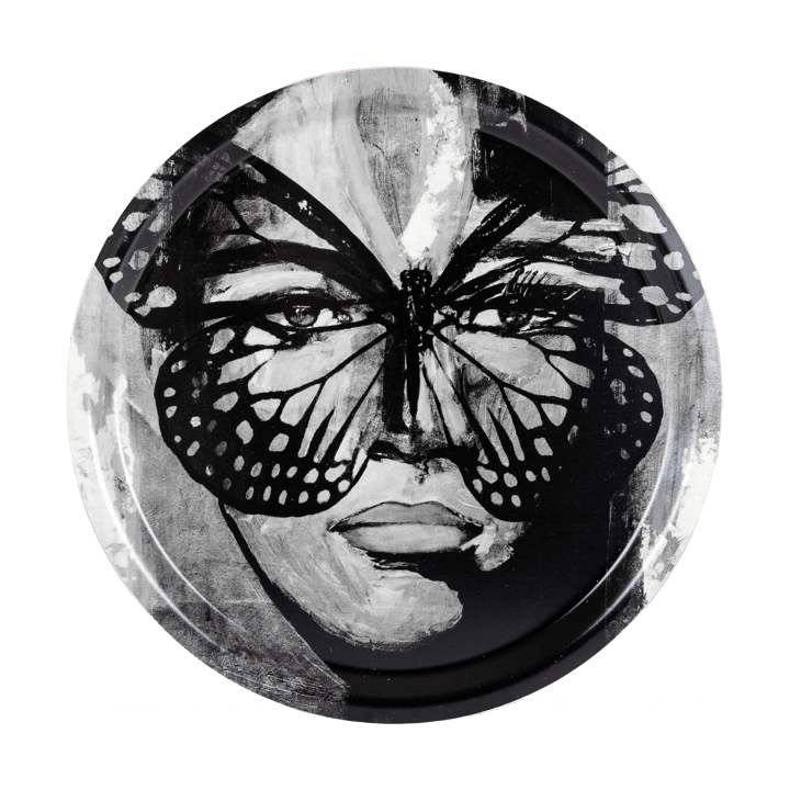 Taca Golden Butterfly Ø31 cm - Black-white - Carolina Gynning
