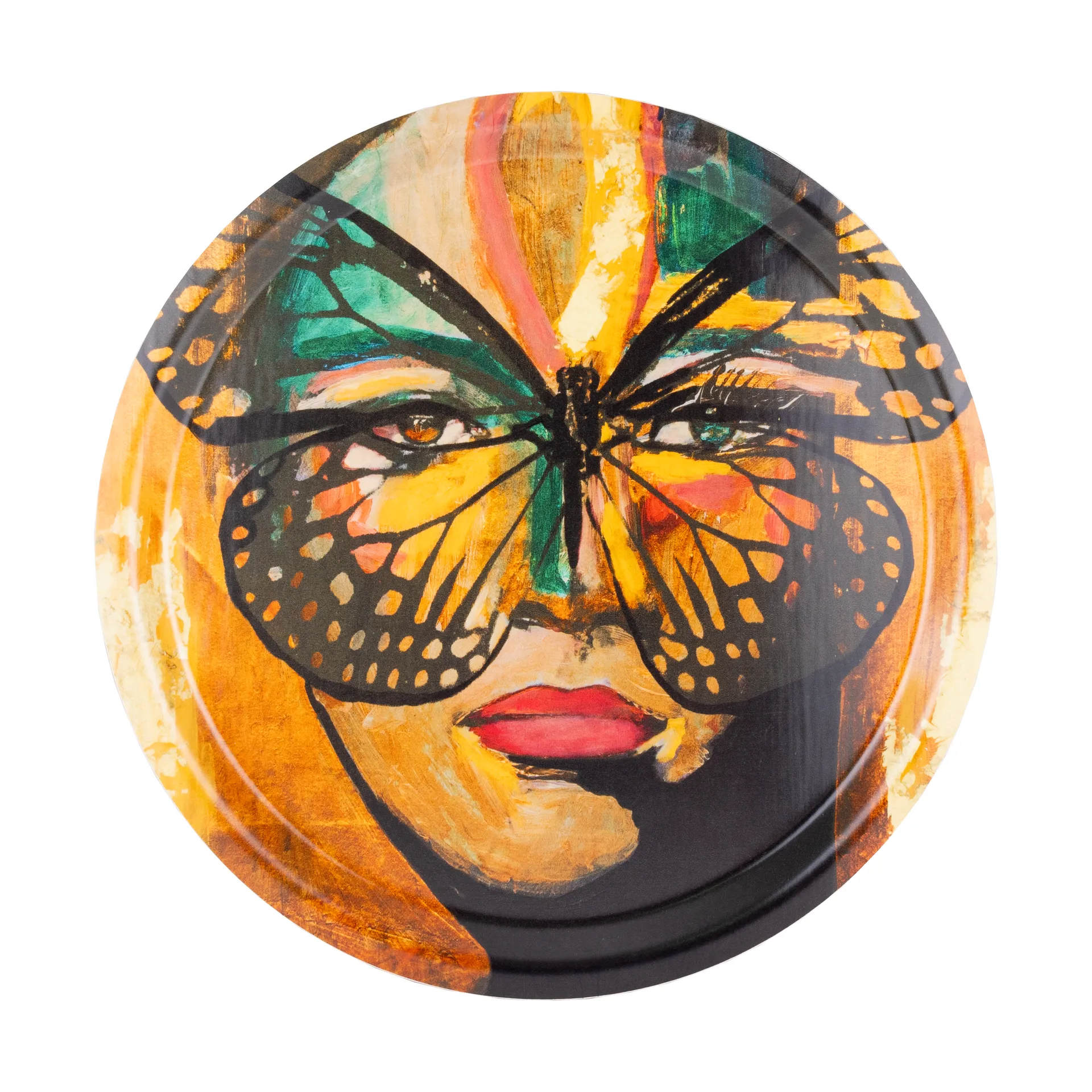 Taca Golden Butterfly Ø31 cm, Orange-black Carolina Gynning