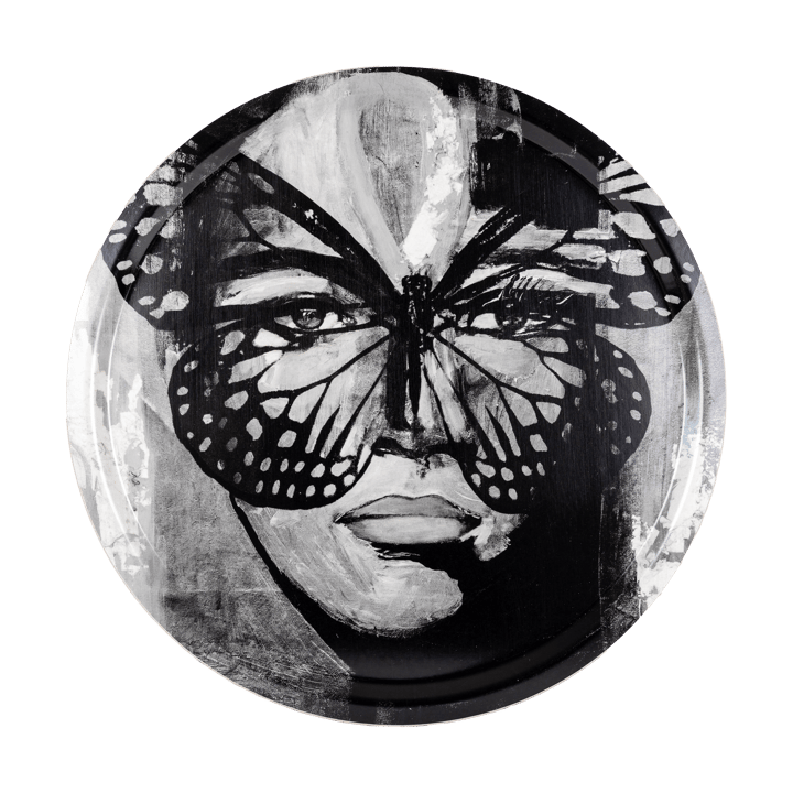Taca Golden Butterfly Ø46 cm - Black-white - Carolina Gynning