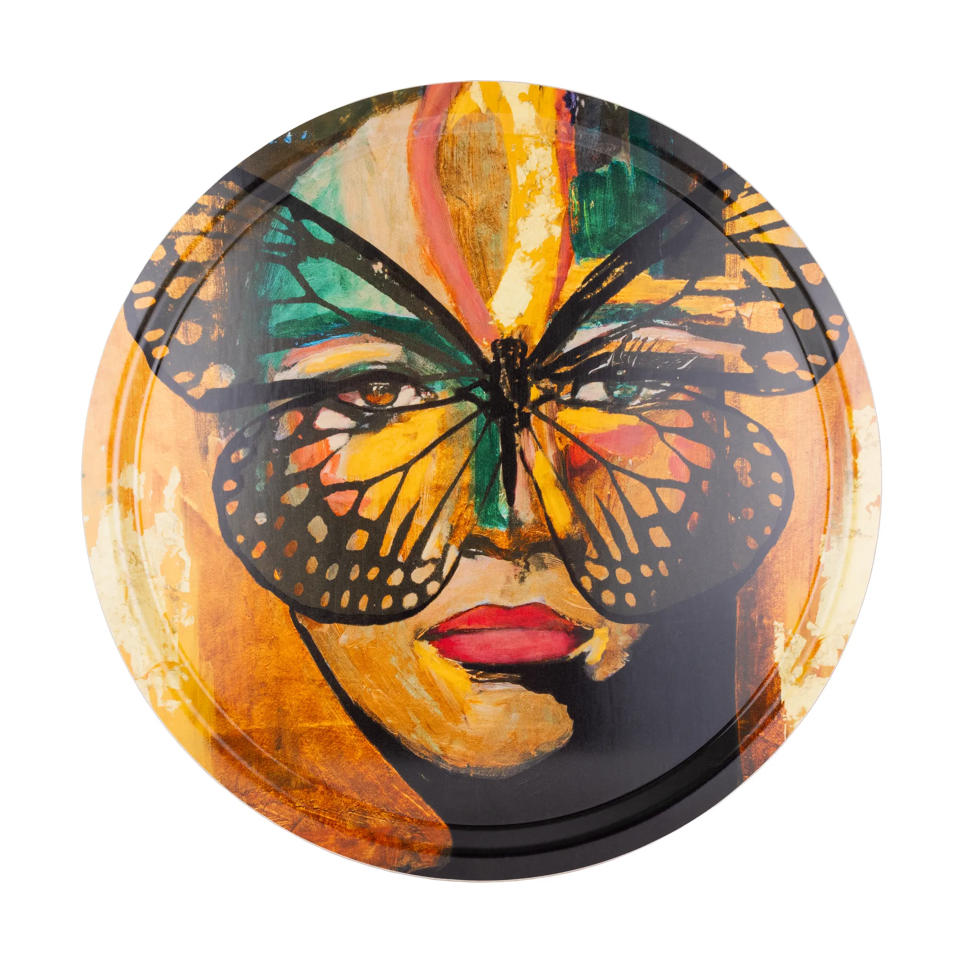 Taca Golden Butterfly Ø46 cm, Orange-black Carolina Gynning