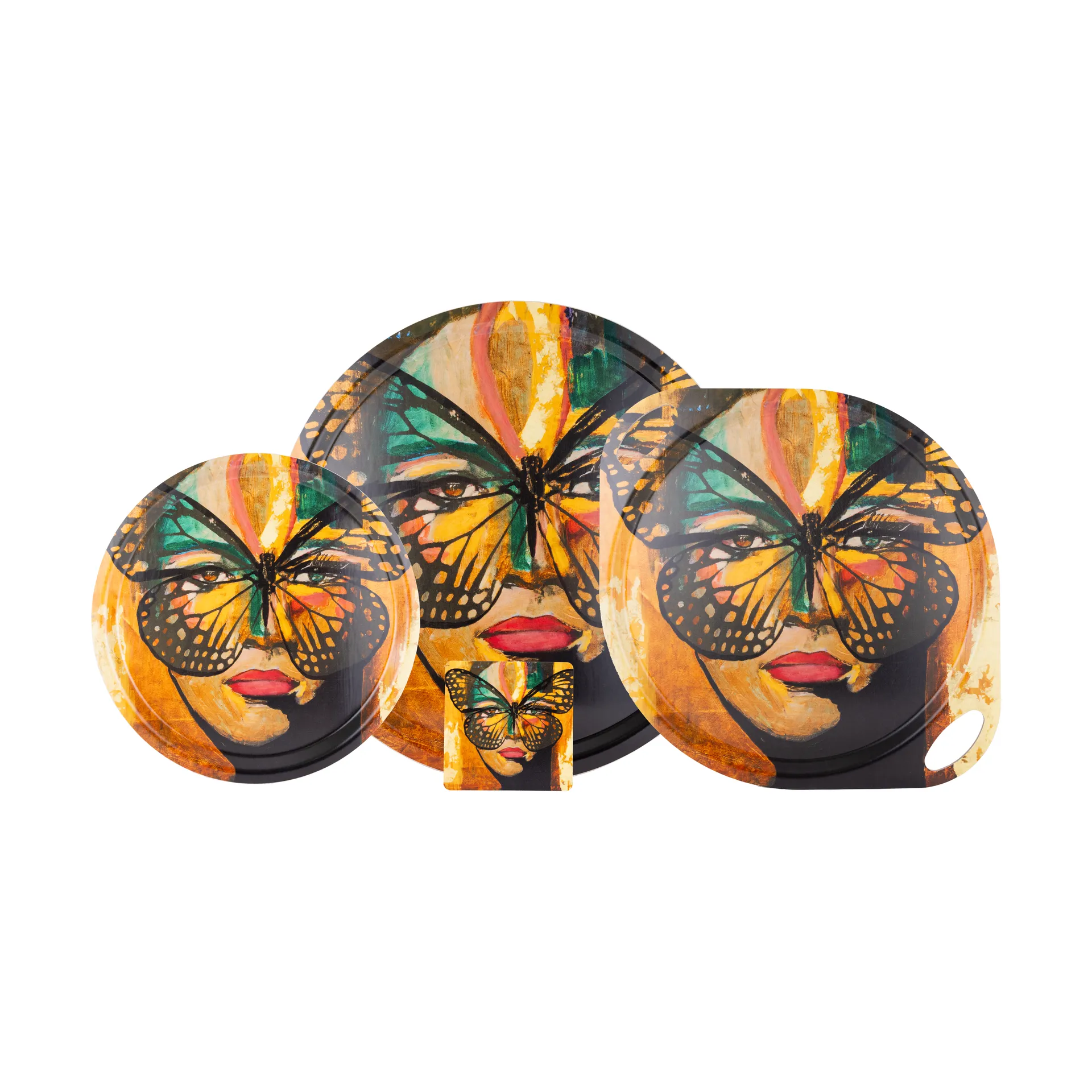 Taca Golden Butterfly Ø46 cm, Orange-black Carolina Gynning