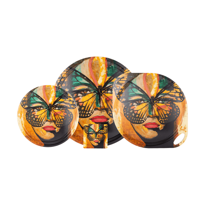 Taca Golden Butterfly Ø46 cm, Orange-black Carolina Gynning