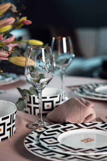 Talerz DECO Ø22,5 cm - Biało-czarna - Carolina Gynning