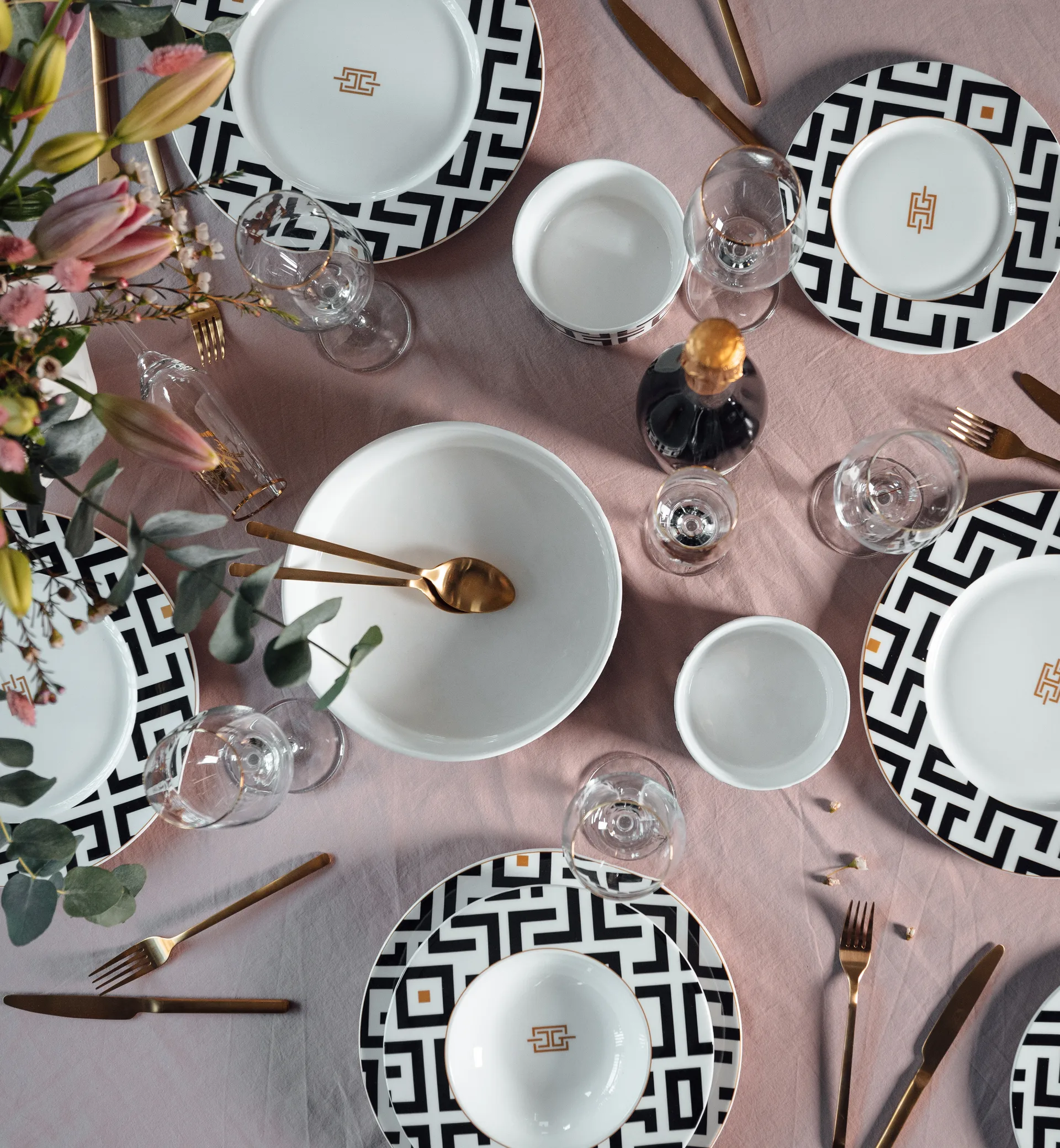 Talerz DECO Ø22,5 cm, Biało-czarny Carolina Gynning