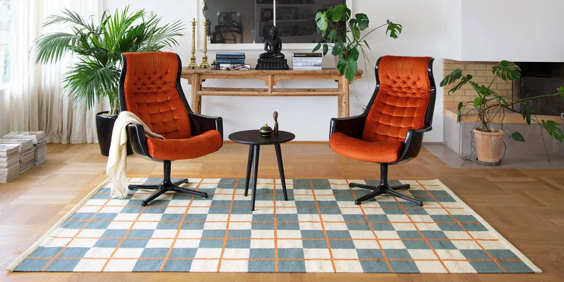 Dywan Haveli 230x320 cm, Heaven blue-light khaki-rust Chhatwal & Jonsson