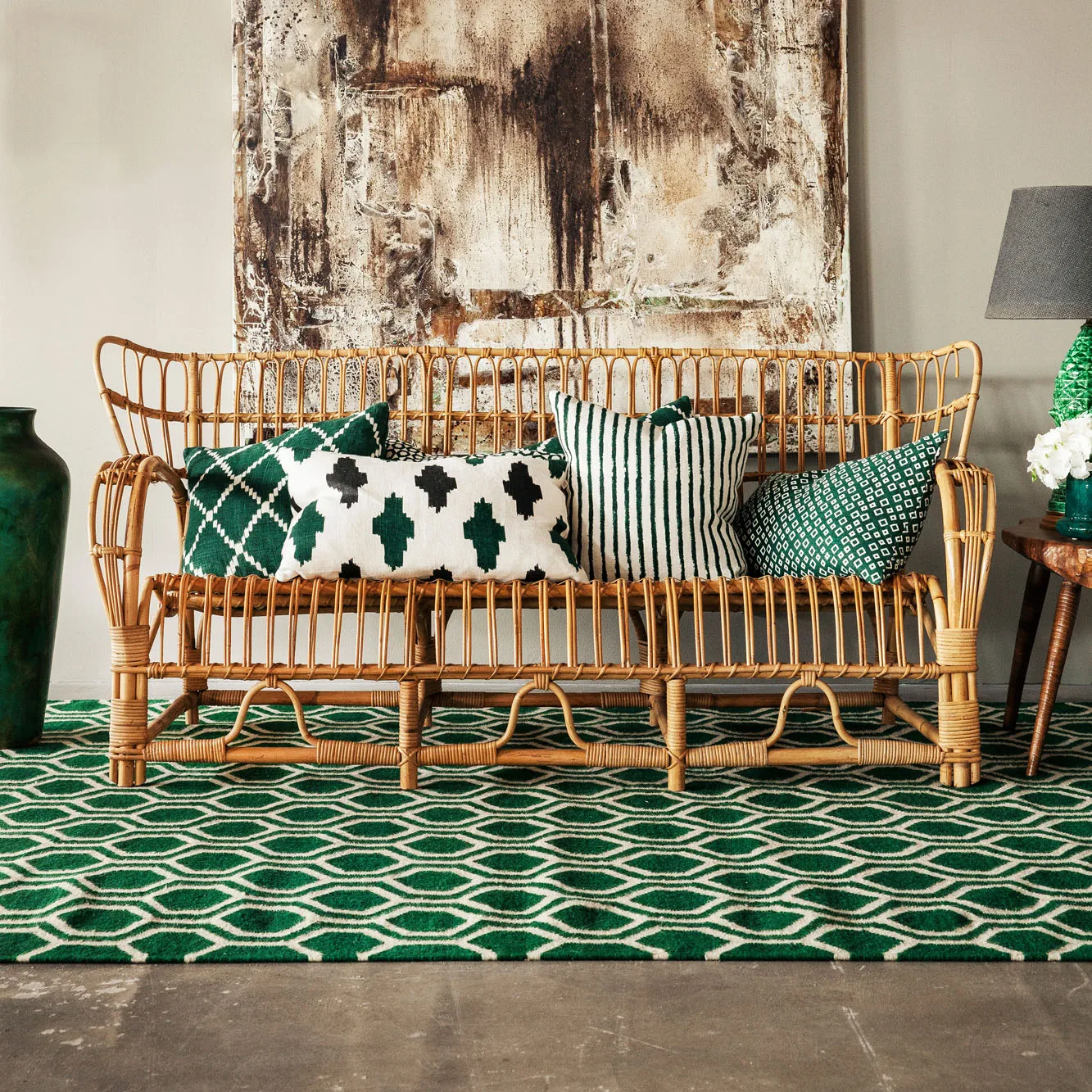 Dywan Varanasi 234x323 cm, Green-off white Chhatwal & Jonsson