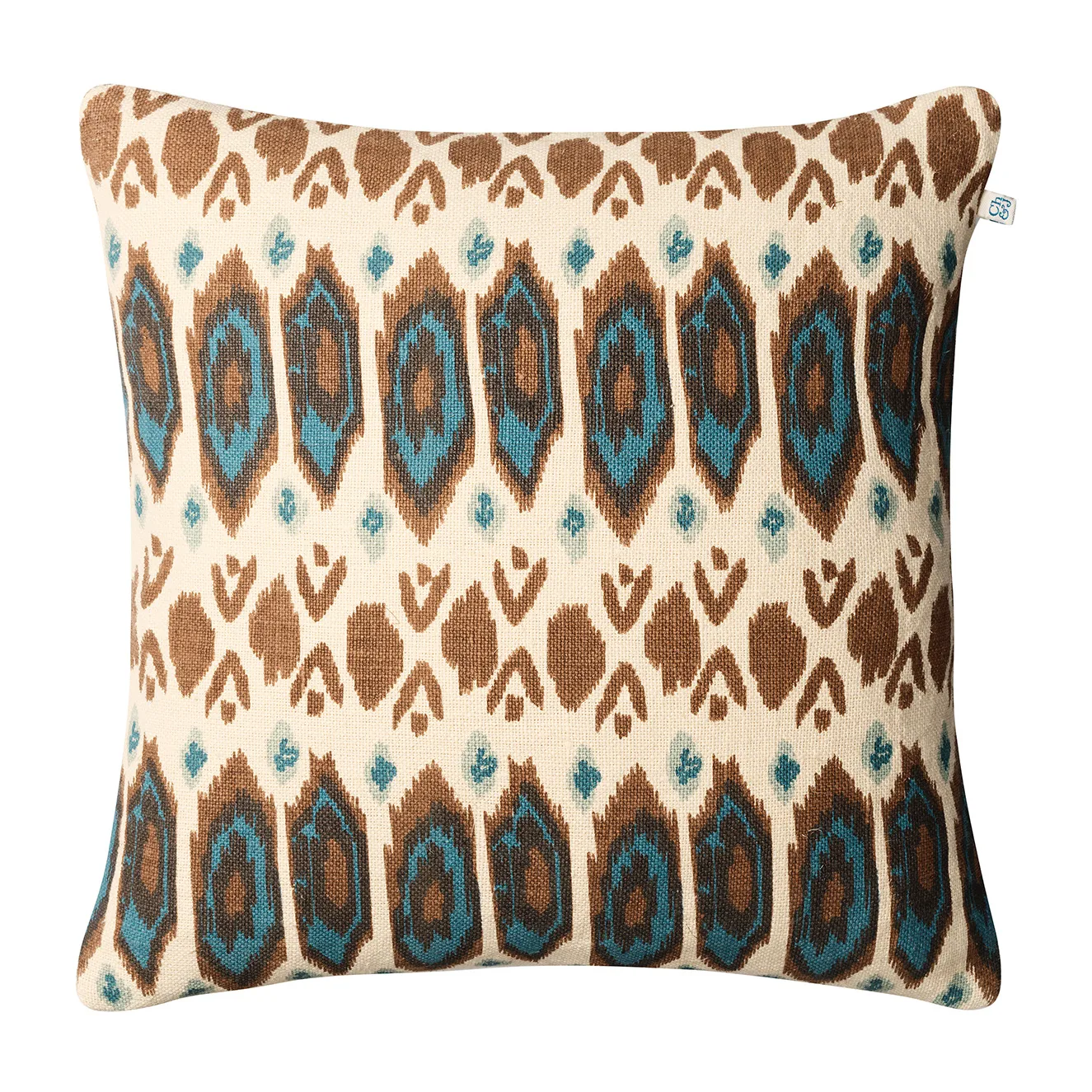 Ikat Bombaj poszewka na poduszkę 50x50 cm, Taupe-heaven blue-aqua Chhatwal & Jonsson