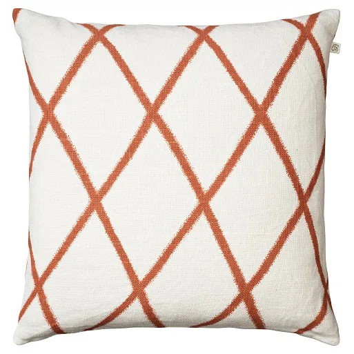 Ikat Orissa poszewka na poduszkę 50x50 cm, Off white-orange Chhatwal & Jonsson