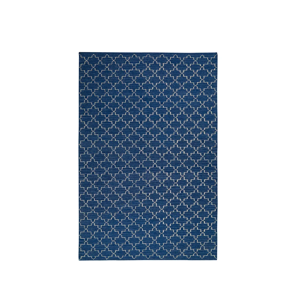 New Geometric dywan, indigo melange/off white, 180x272 cm Chhatwal & Jonsson