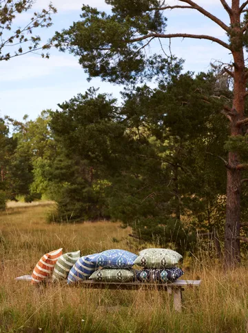 Poduszka zewnętrzna Block Stripe 40x60 cm - Riviera blue-off white - Chhatwal & Jonsson