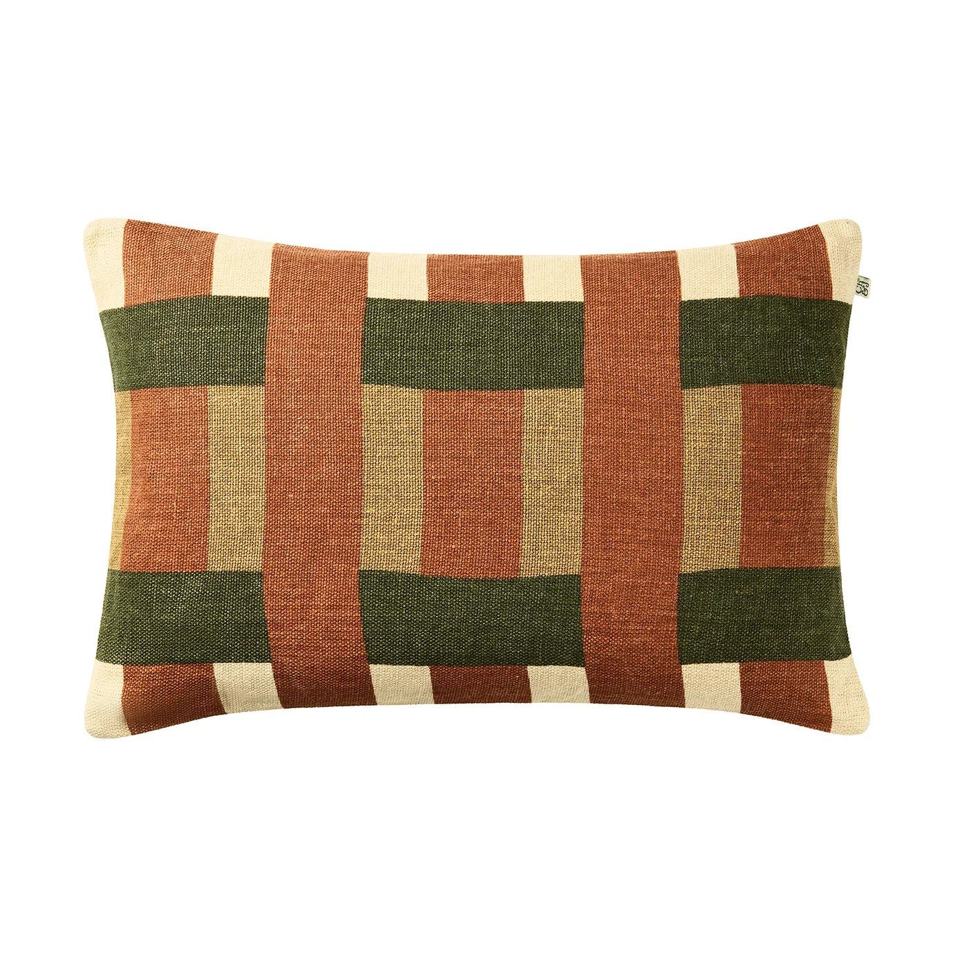 Poszewka na poduszkę Benaras, Apricot Orange-Khaki-Cactus Green, 40x60 cm Chhatwal & Jonsson