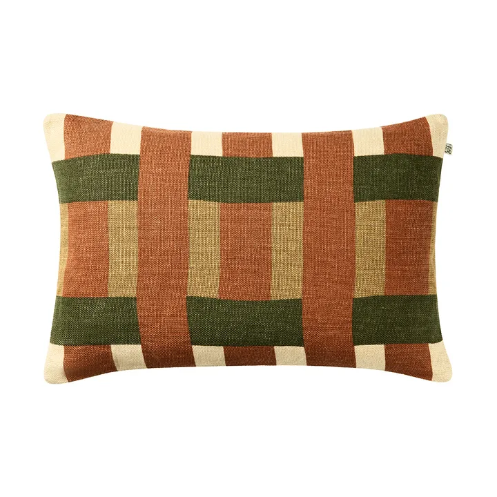 Poszewka na poduszkę Benaras - Apricot Orange-Khaki-Cactus Green, 40x60 cm - Chhatwal & Jonsson