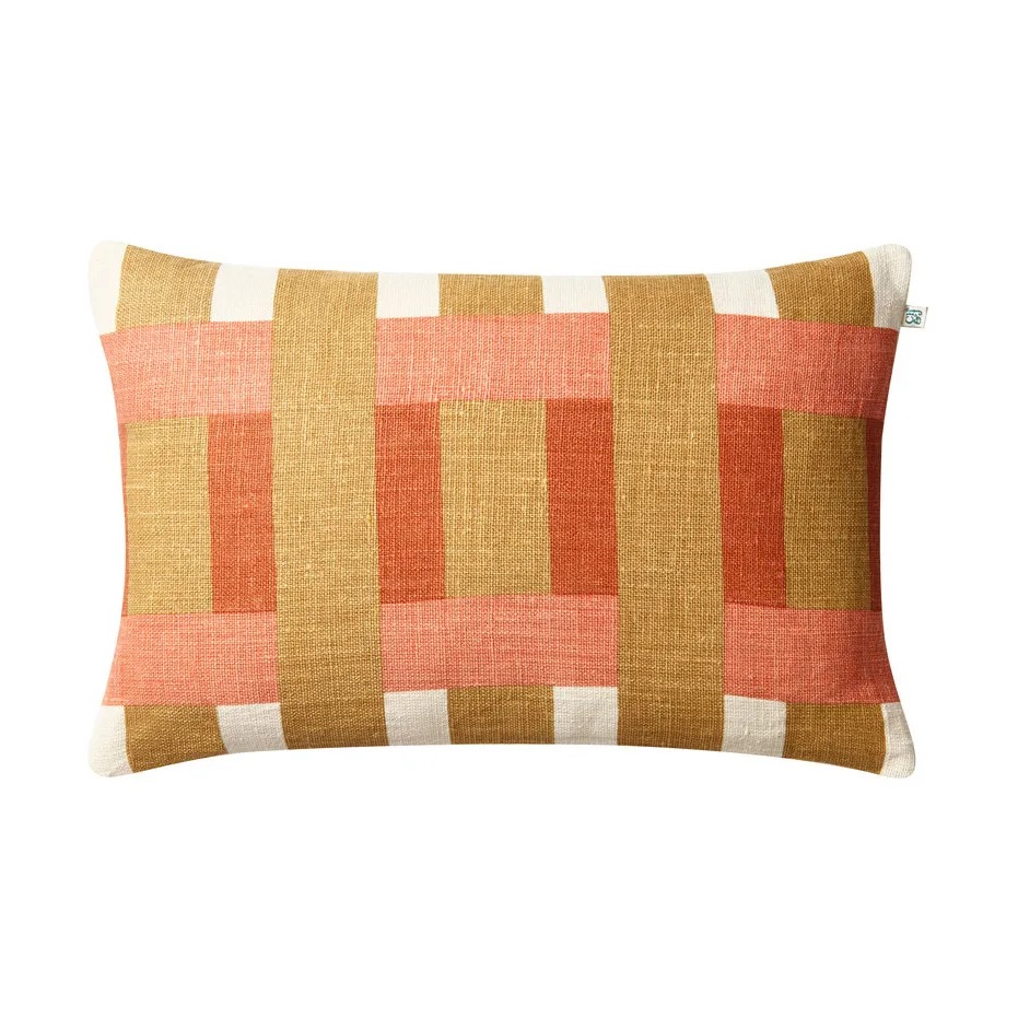 Poszewka na poduszkę Benaras, Khaki-rose-apricot orange, 40x60 cm Chhatwal & Jonsson