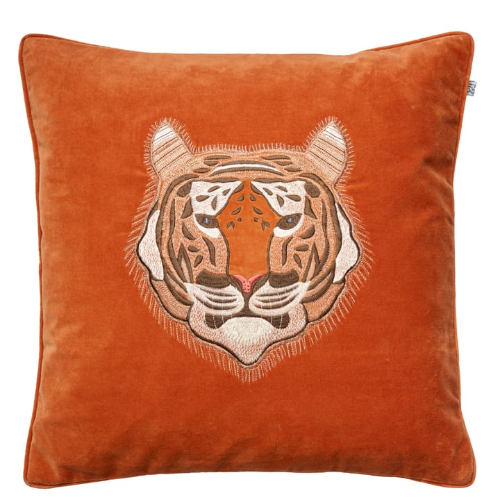 Poszewka na poduszkę haftowana Tygrys 50x50 cm - pomarańczowy - Chhatwal & Jonsson