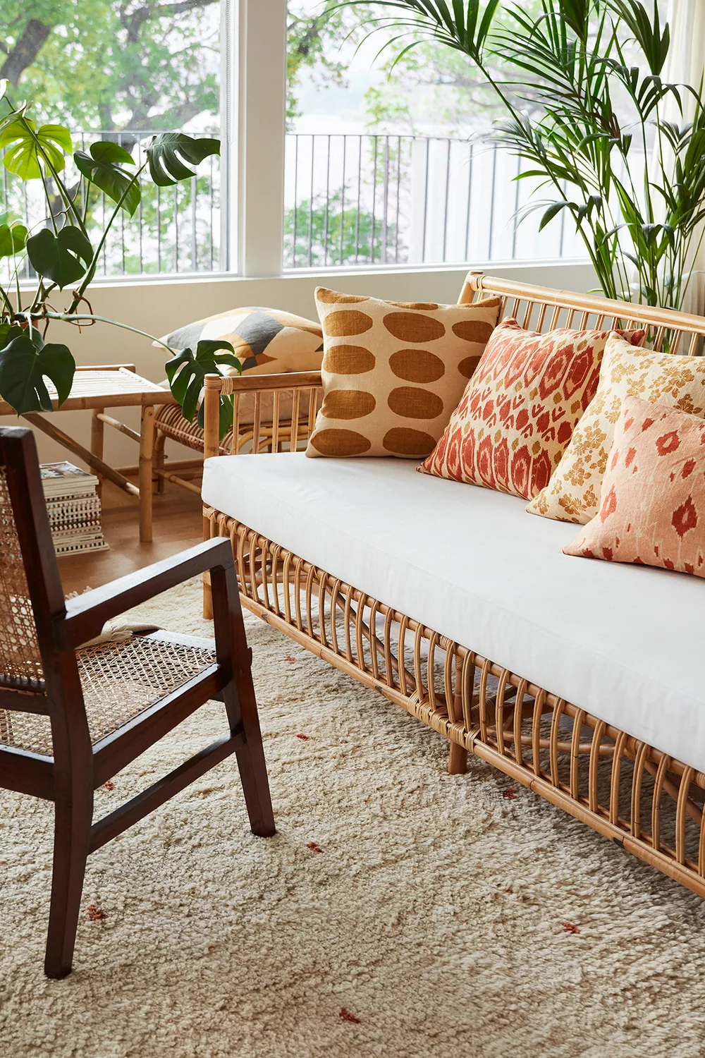 Poszewka na poduszkę Ikat Madras 50x50 cm, Apricot orange-rose Chhatwal & Jonsson