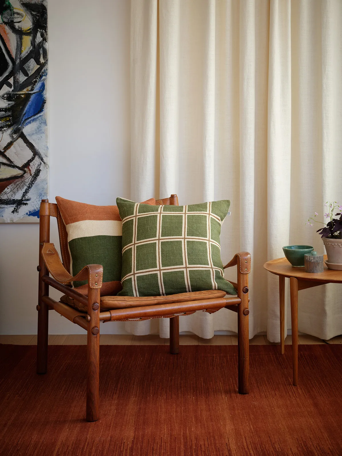 Poszewka na poduszkę Raha 50x50 cm, Cactus green-taupe Chhatwal & Jonsson