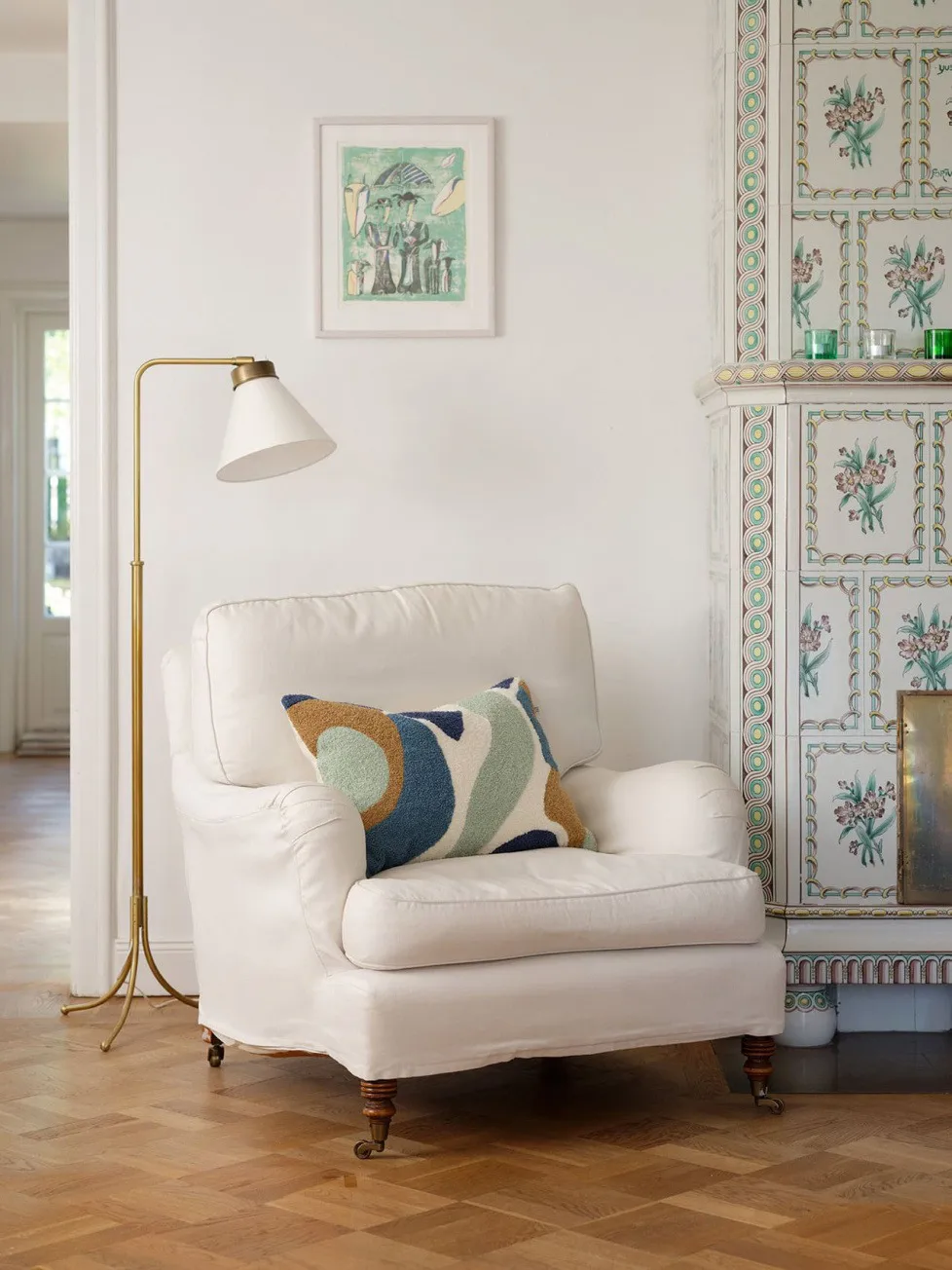 Poszewka na poduszkę Sanskriti 40x60 cm, Heaven blue-offwhite-sand-aqua Chhatwal & Jonsson