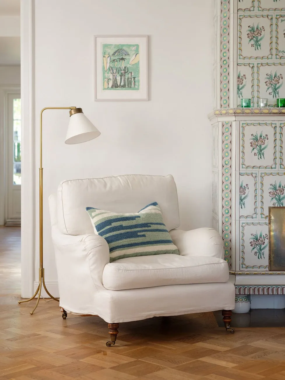 Poszewka na poduszkę Stripe Asis 40x60 cm, Heaven blue-aqua-off white Chhatwal & Jonsson