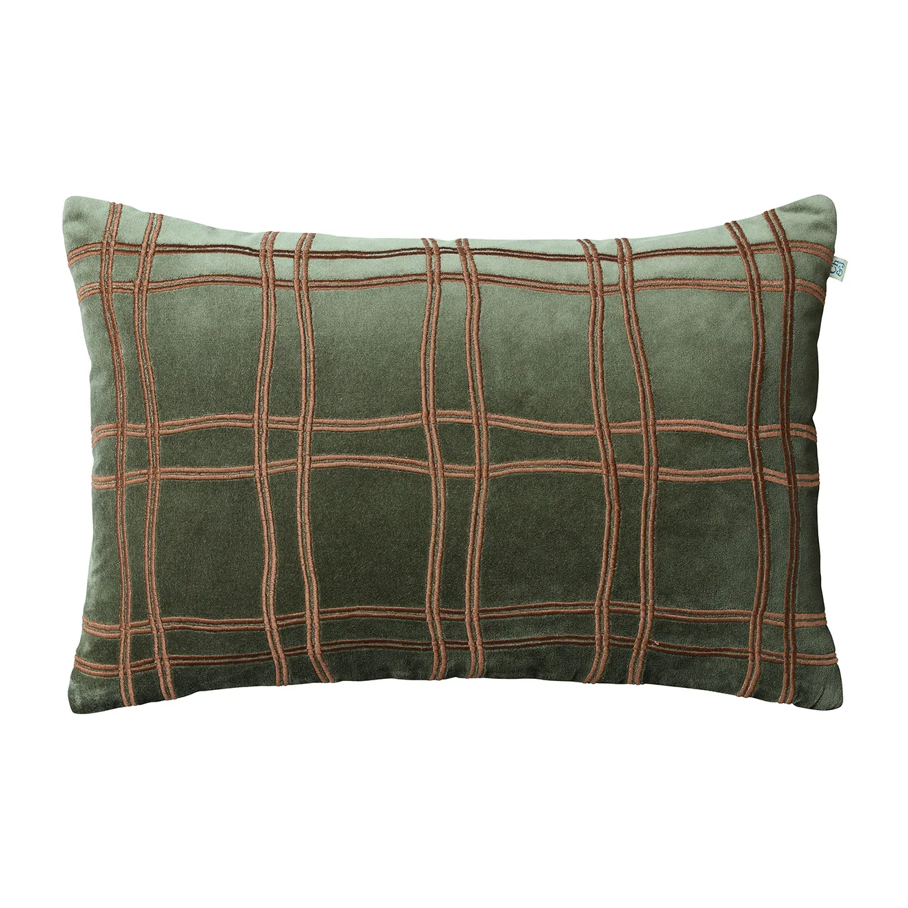 Poszewka na poduszkę Tattersall 40x60 cm, Forest green-cognac Chhatwal & Jonsson