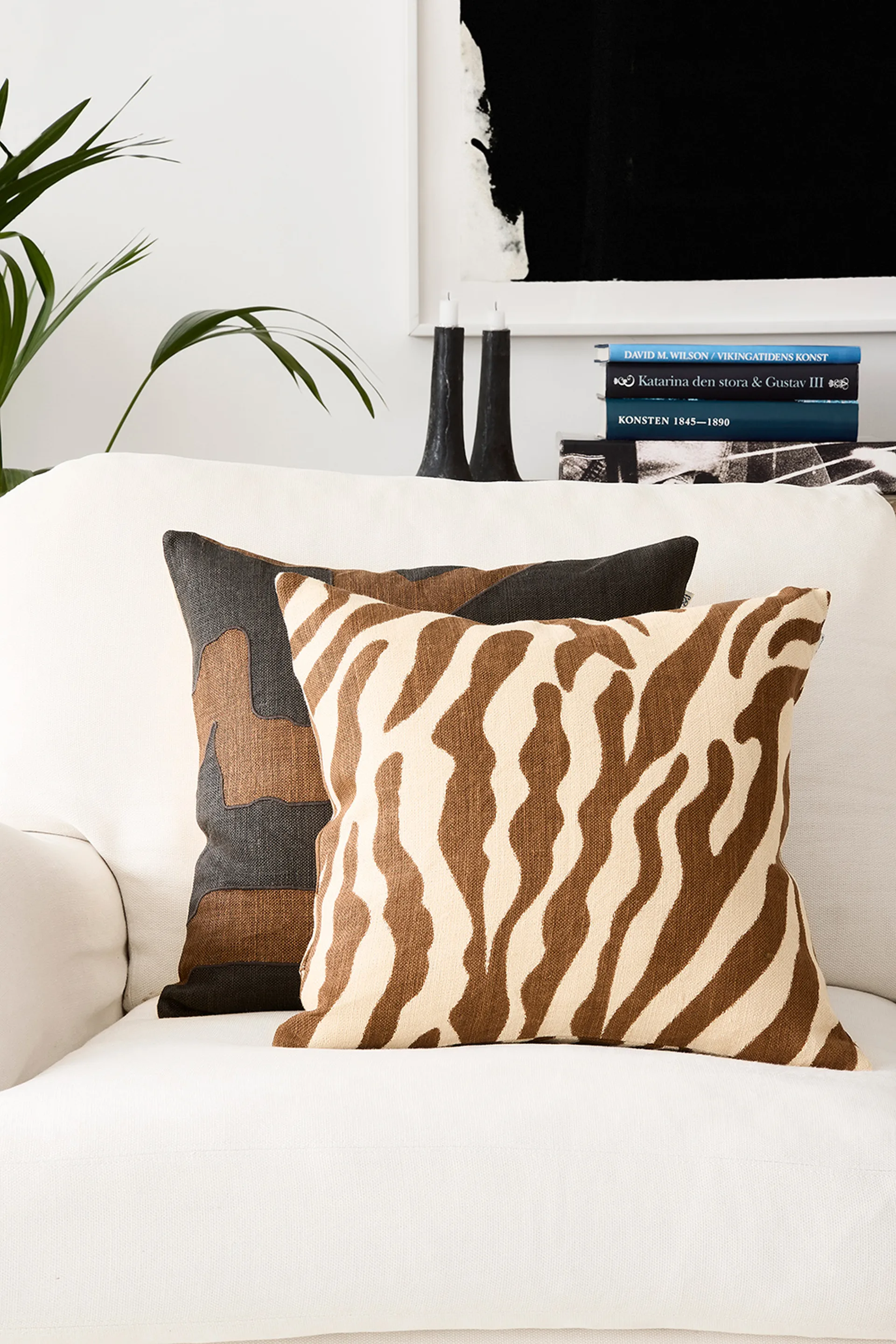 Sikkim poszewka na poduszkę 50x50 cm, Taupe-Dark Brown Chhatwal & Jonsson