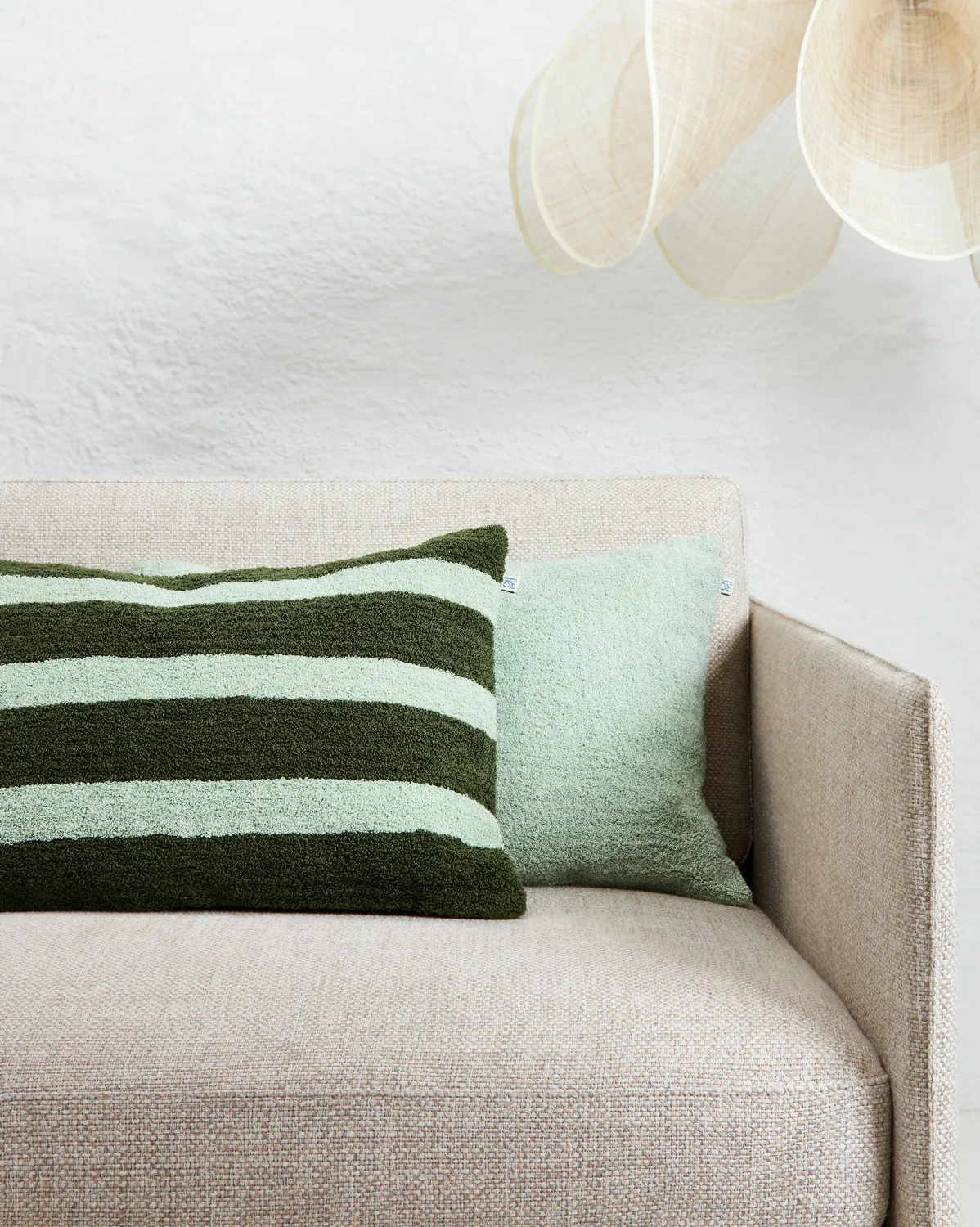 Stripe linen boucle poszewka na poduszkę 40x60 cm, Cactus green-aqua Chhatwal & Jonsson