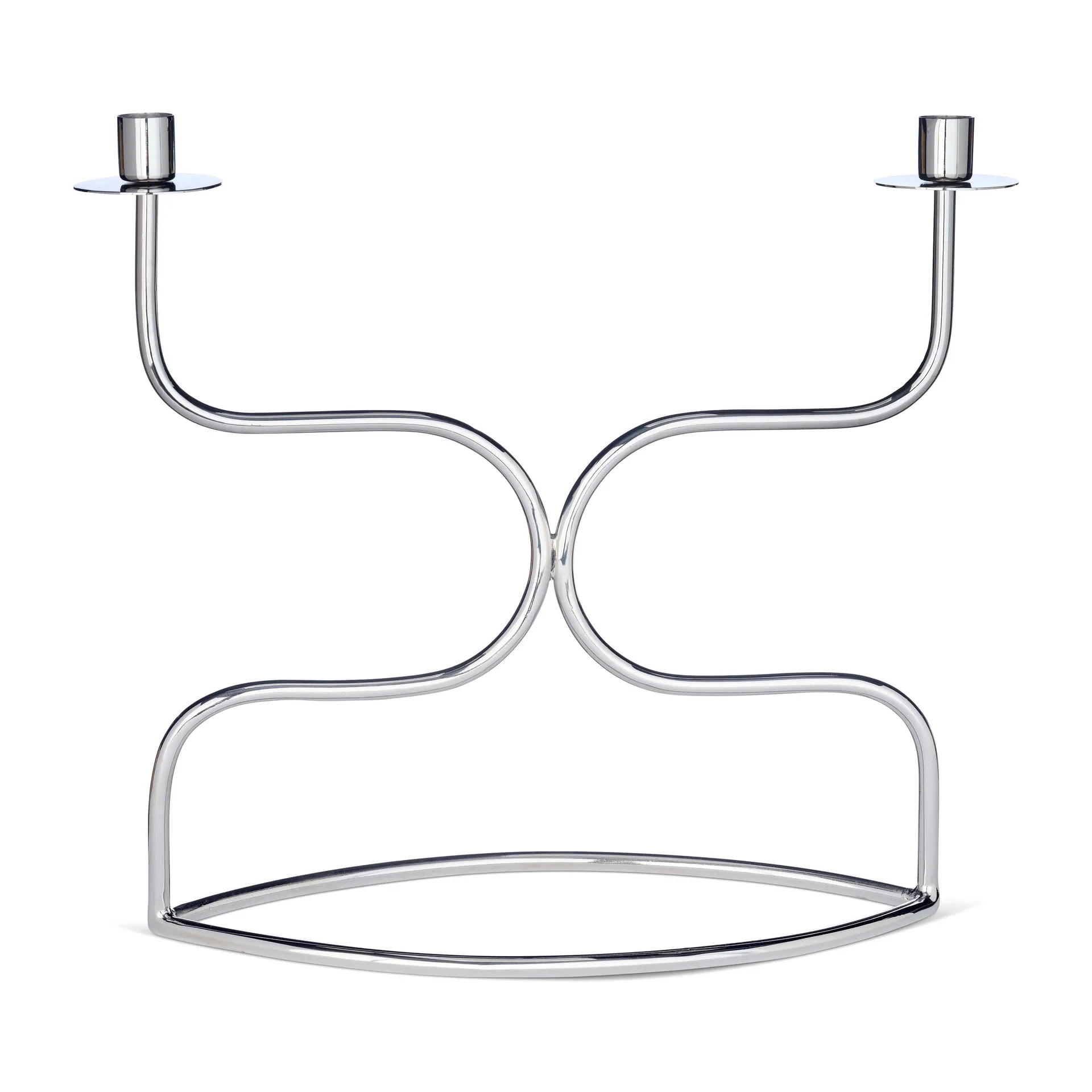 Dwa świeczniki candelabra, Niklowany mosiądz Classic Collection