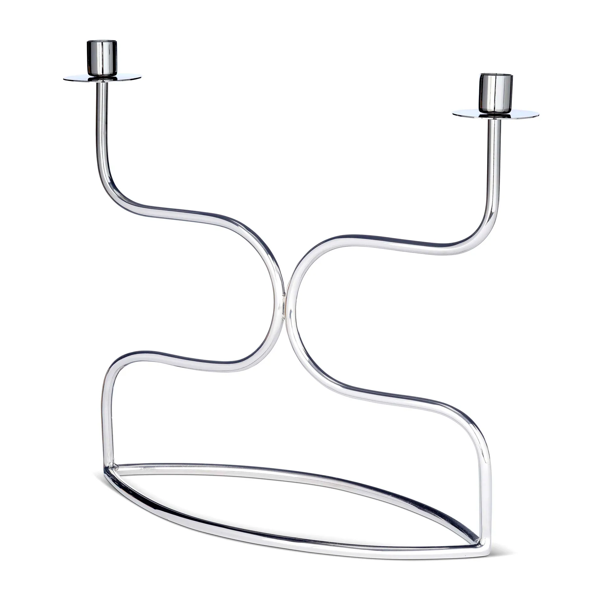 Dwa świeczniki candelabra, Niklowany mosiądz Classic Collection