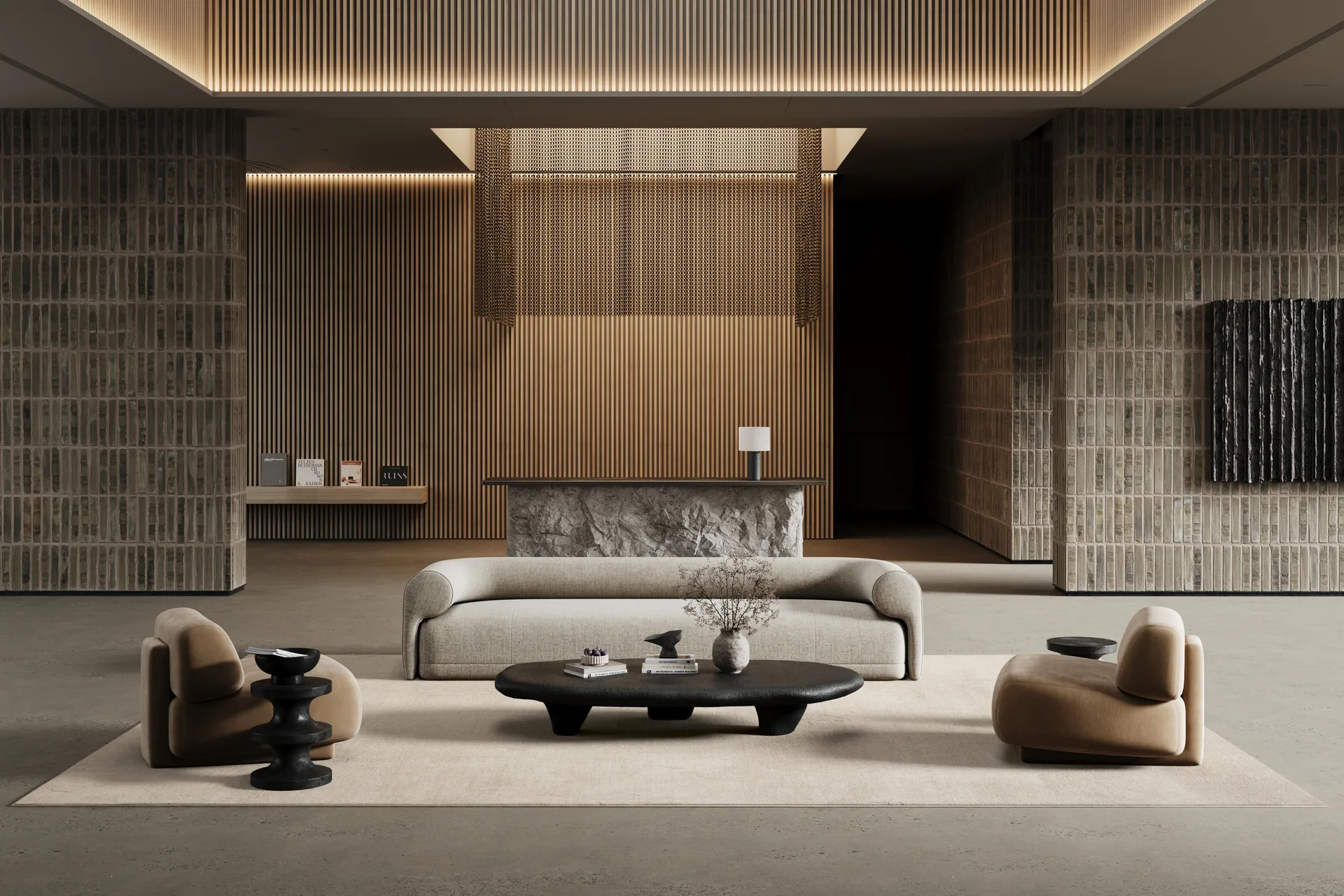 Dywan Lobby z lamówką, Off-white, 400x400 cm Classic Collection