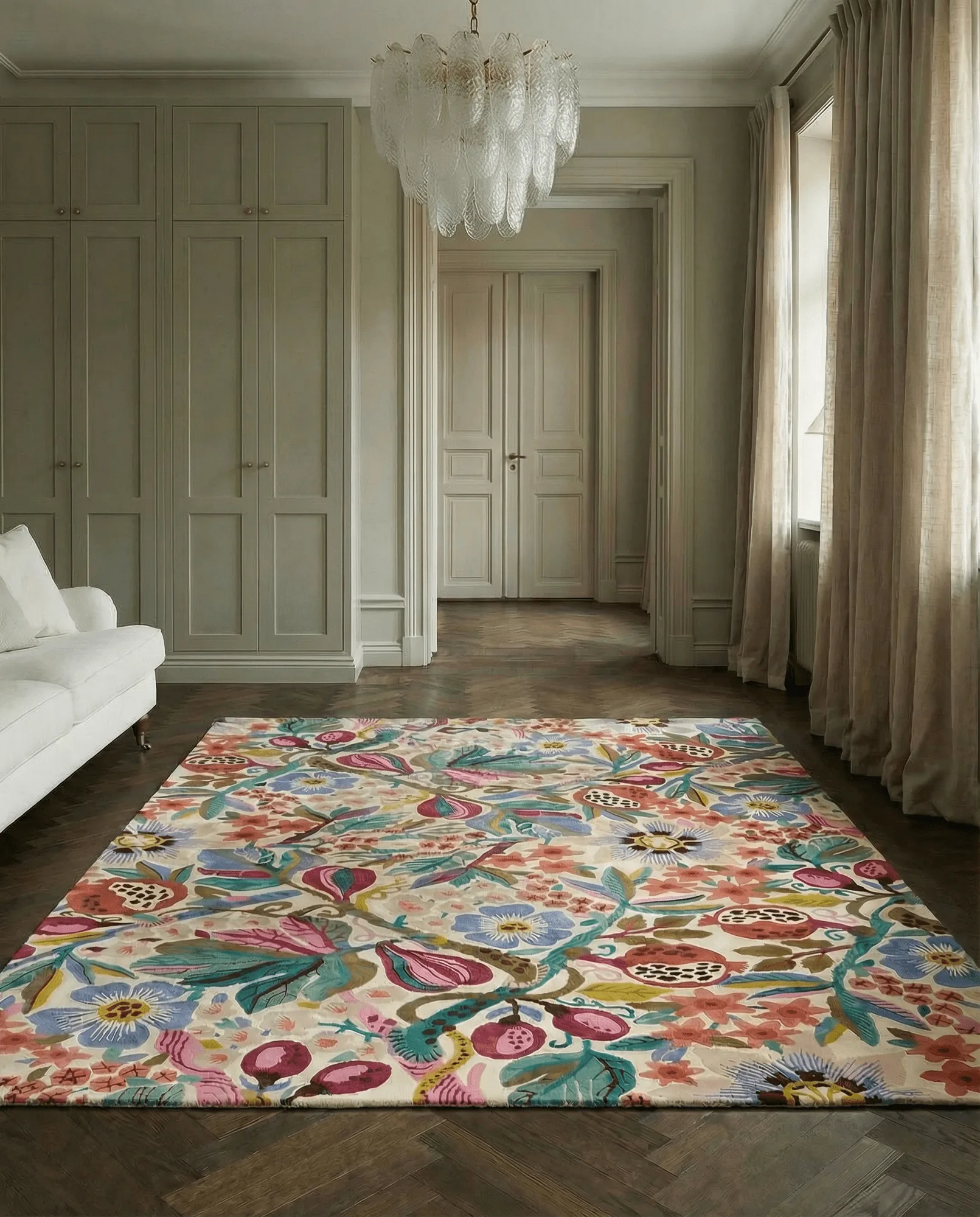 Dywan Pomegranate, Biały-multi, 200x300 cm Classic Collection