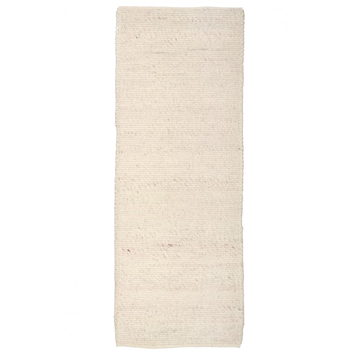 Dywan z wełny Merino 80x250 cm - Biały - Classic Collection