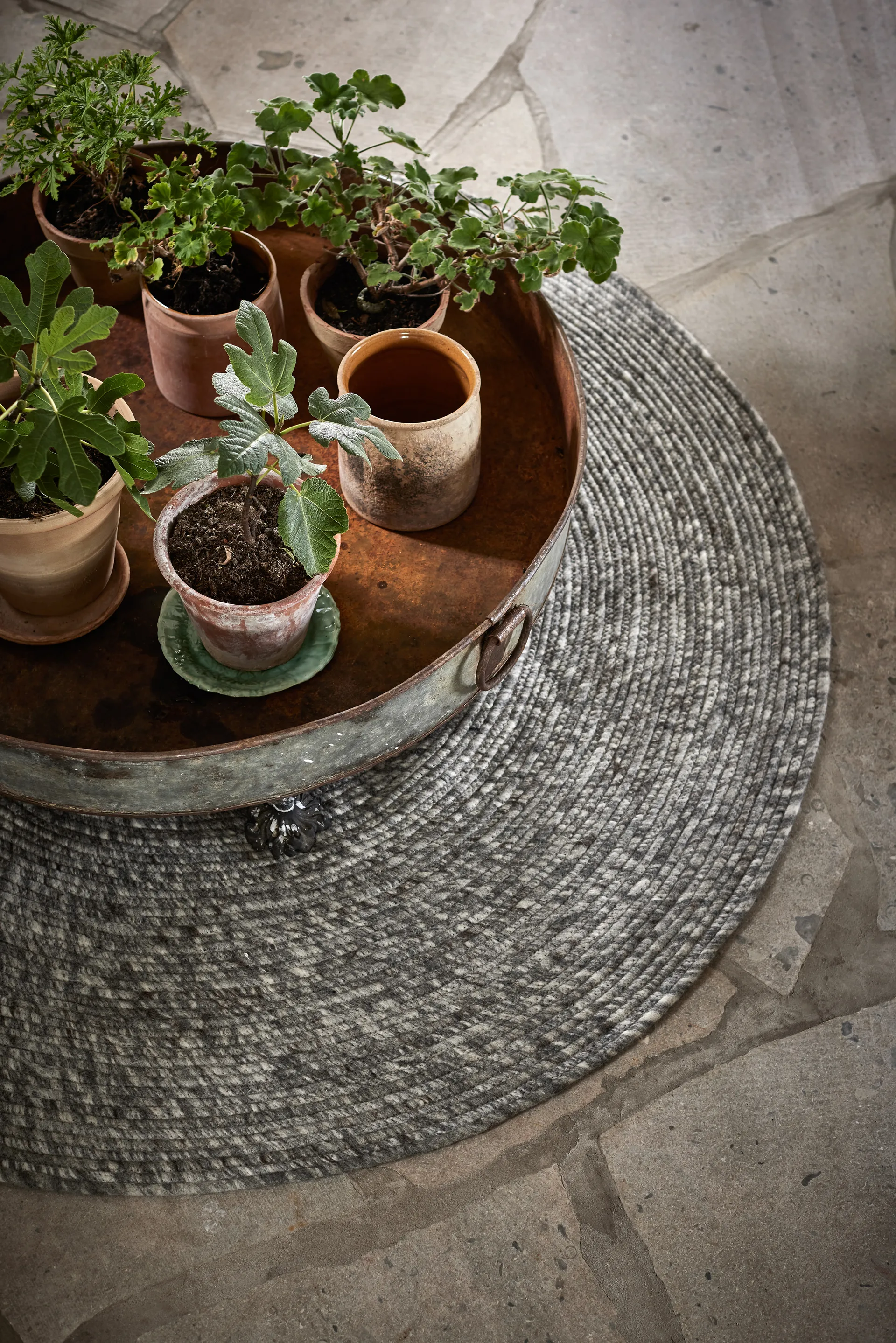 Dywan z wełny Merino okrągły Ø160 cm, Szary Classic Collection