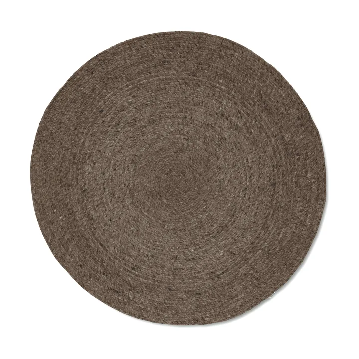 Dywan z wełny Merino okrągły Ø200 cm - Brązowy - Classic Collection