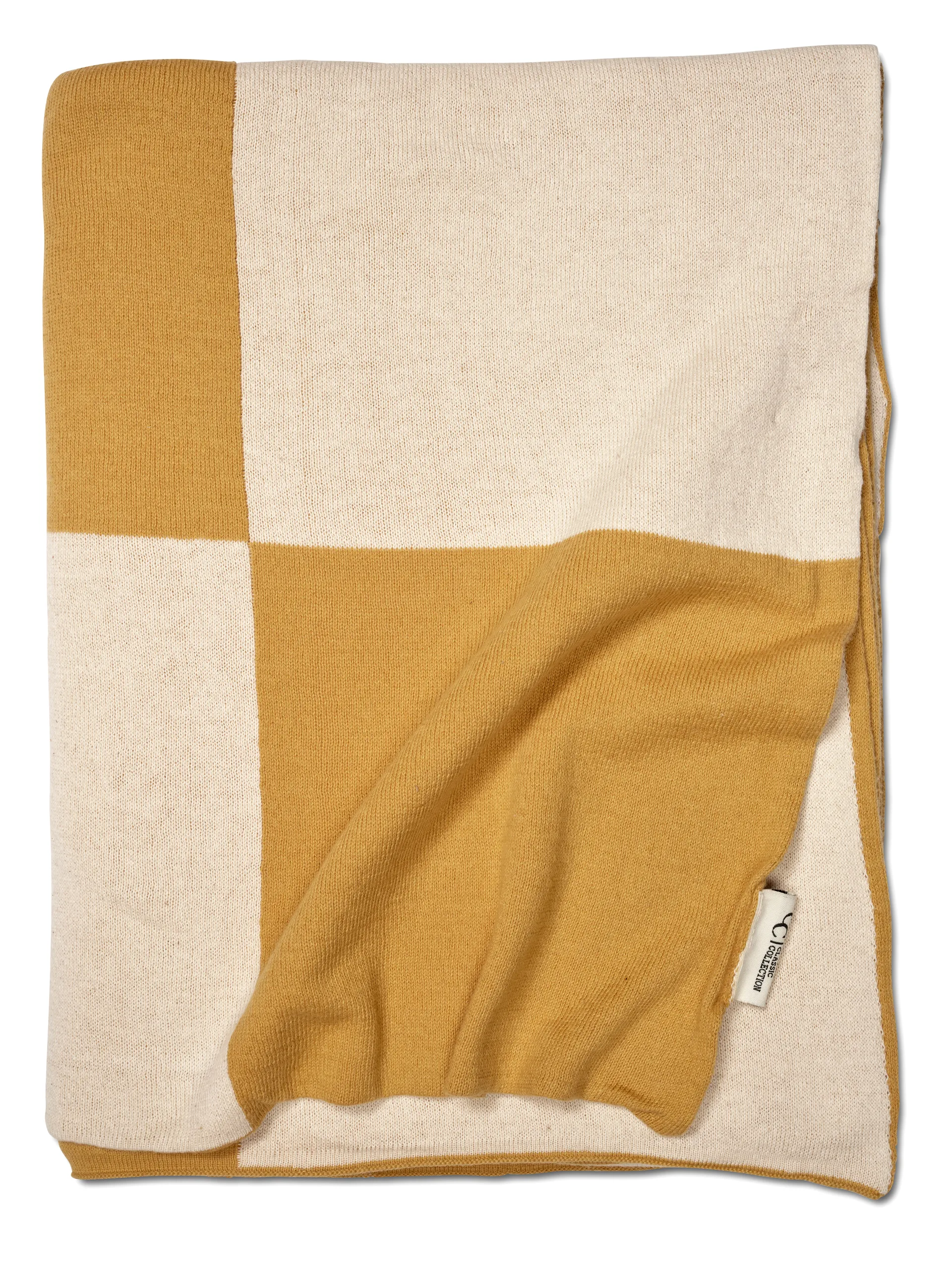 Koc Square 130x170 cm, Żółty Classic Collection