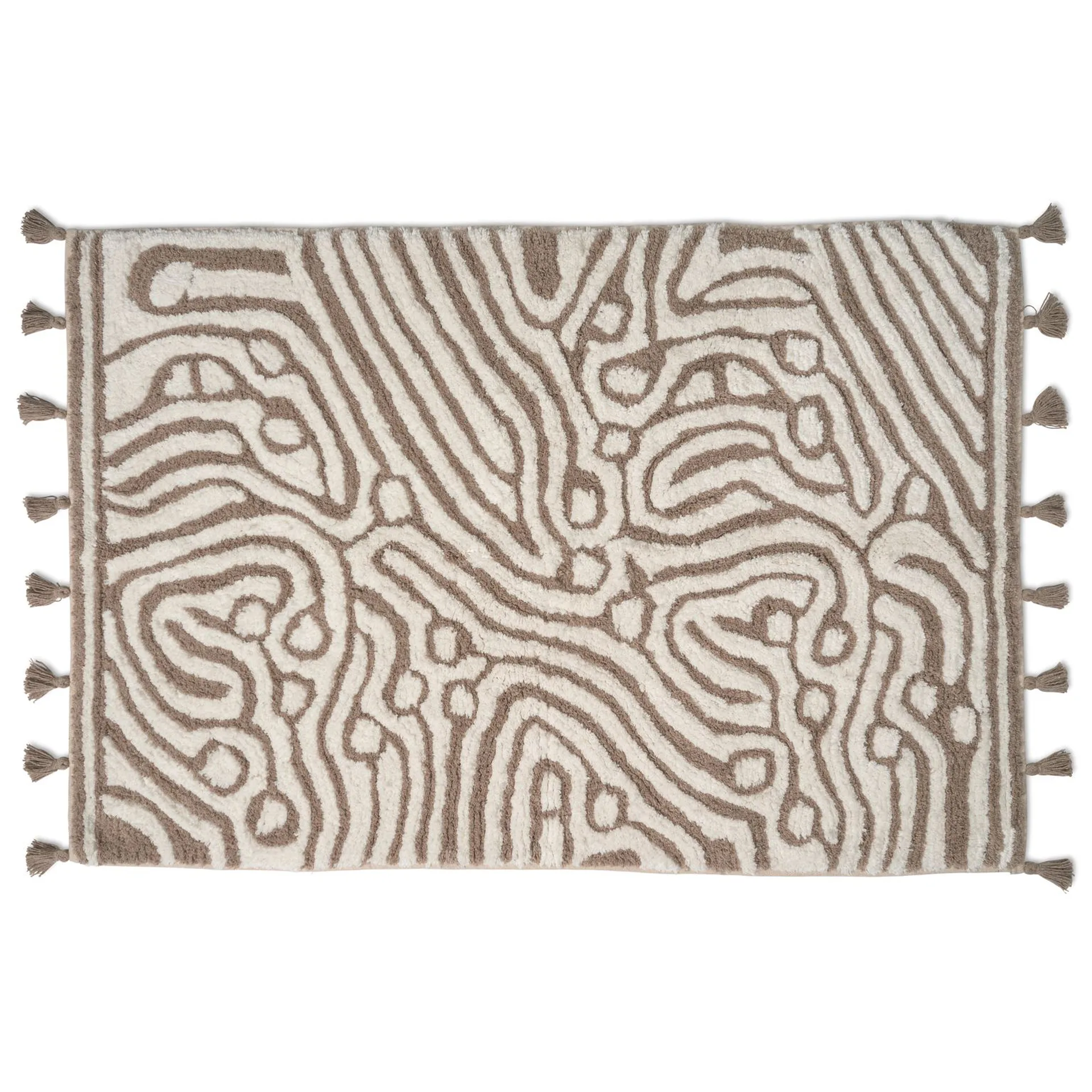 Mata łazienkowa Maze 60x90 cm, Po prostu taupe-biały Classic Collection