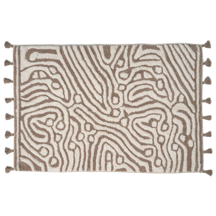 Mata łazienkowa Maze 60x90 cm - Po prostu taupe-biały - Classic Collection