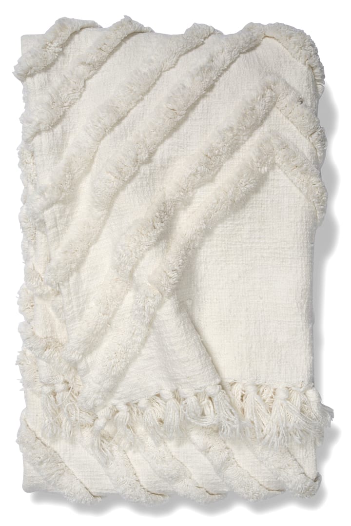 Pled bawełniany Edge 130x170 cm, Biały Classic Collection