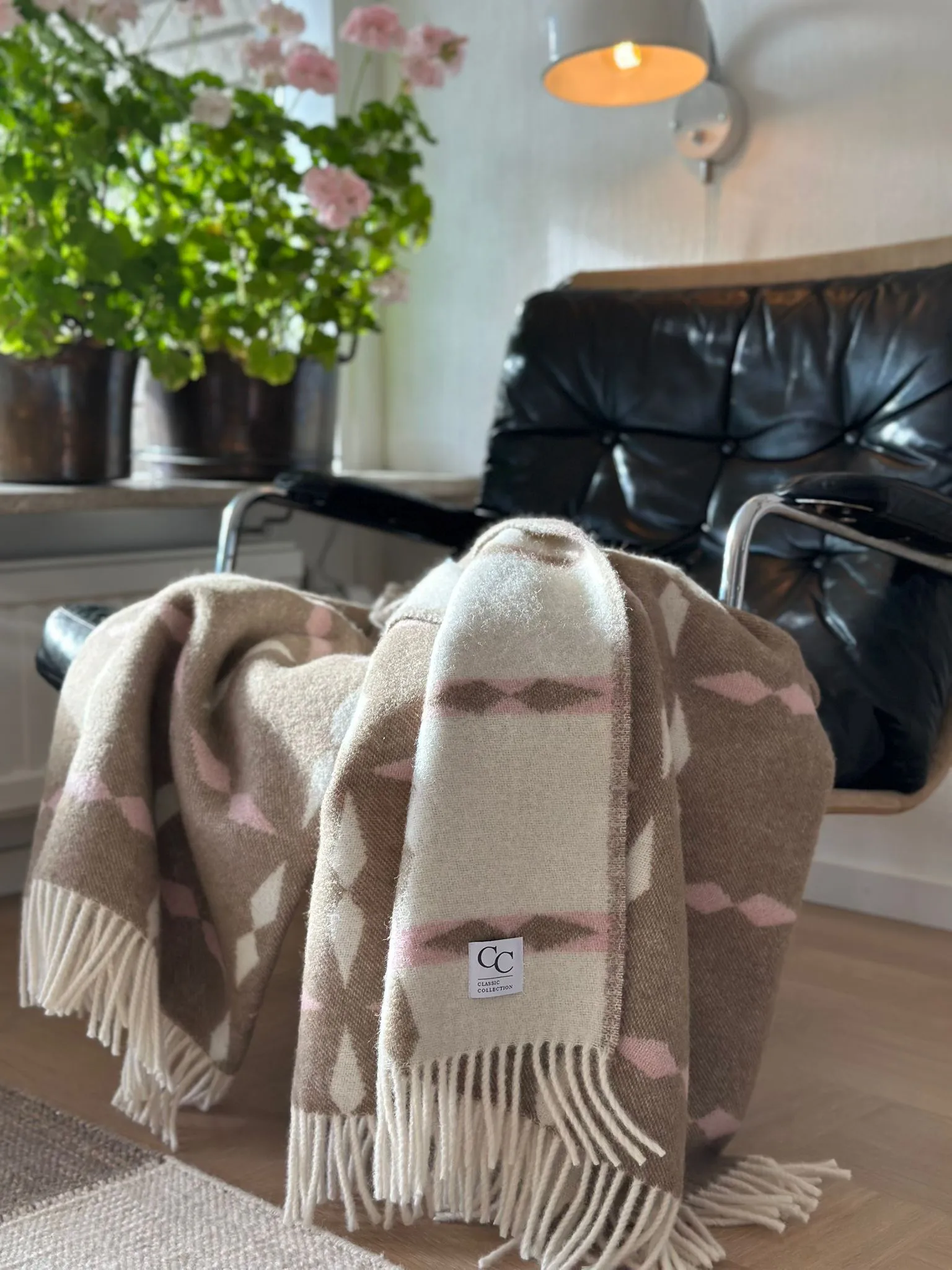 Pled Tile 130×180 cm, Różowy Classic Collection