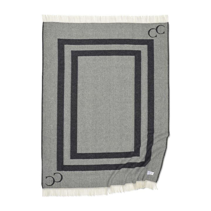 Pled wełniany Monogram 130x200 cm, Czarny Classic Collection