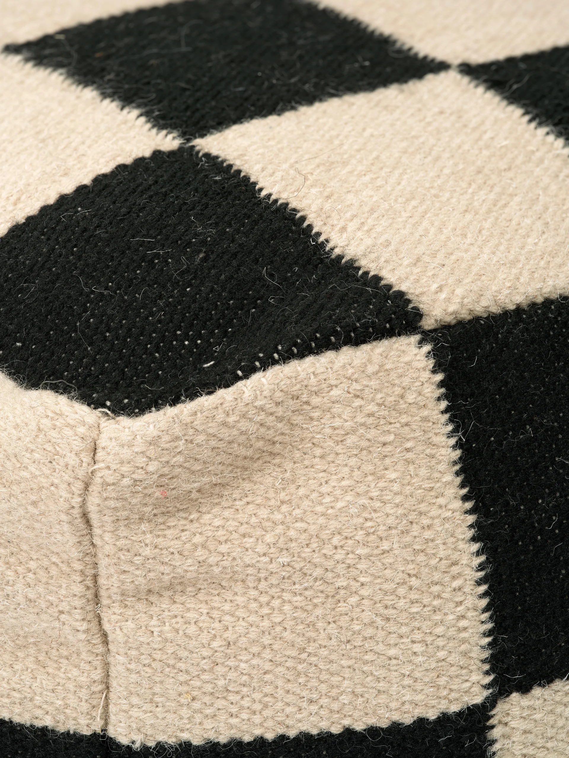 Pufa Square 50×50 cm, Czarny-naturalny Classic Collection