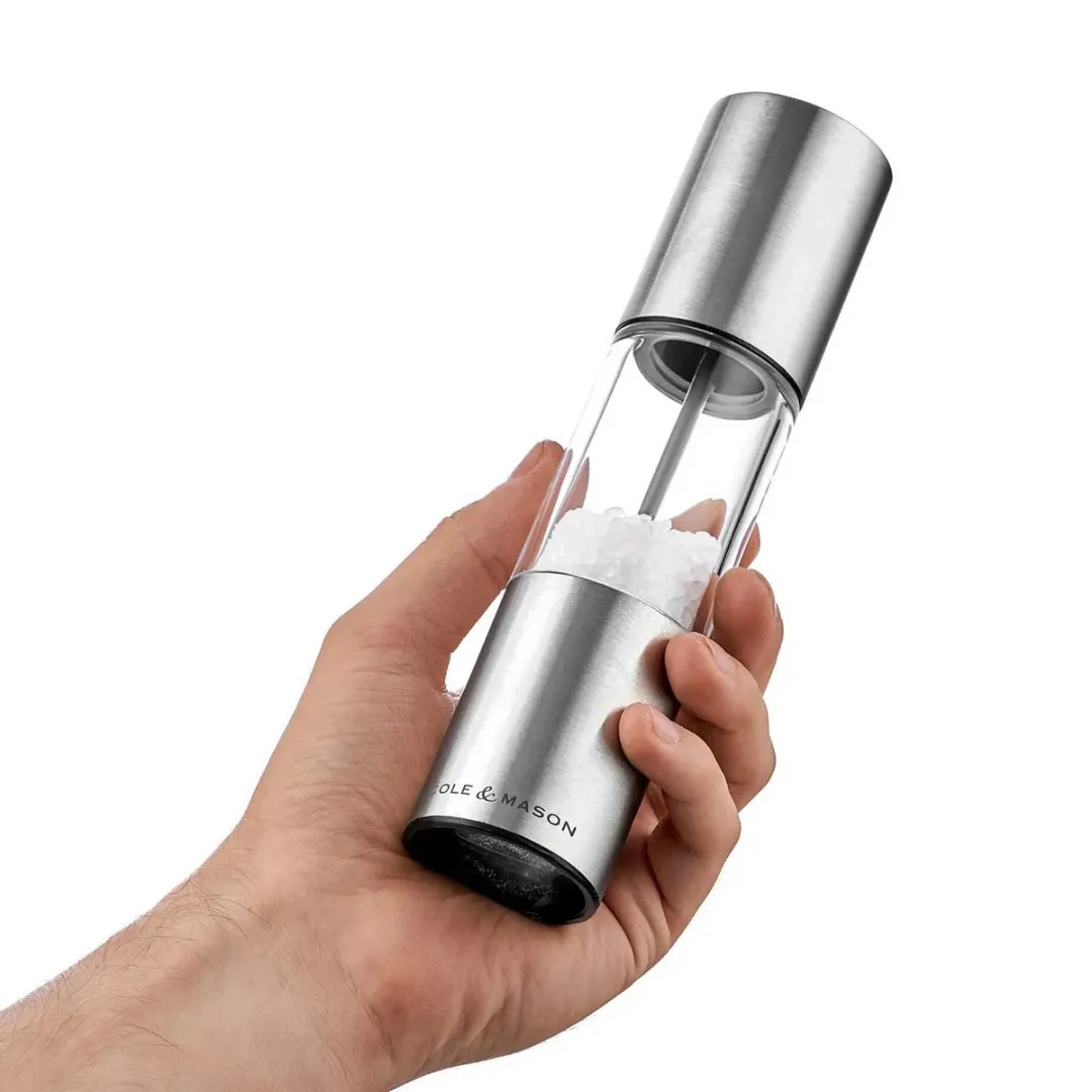 Zestaw młynków OSLO 18,5 cm, przezroczyste, Stal nierdzewna Cole & Mason