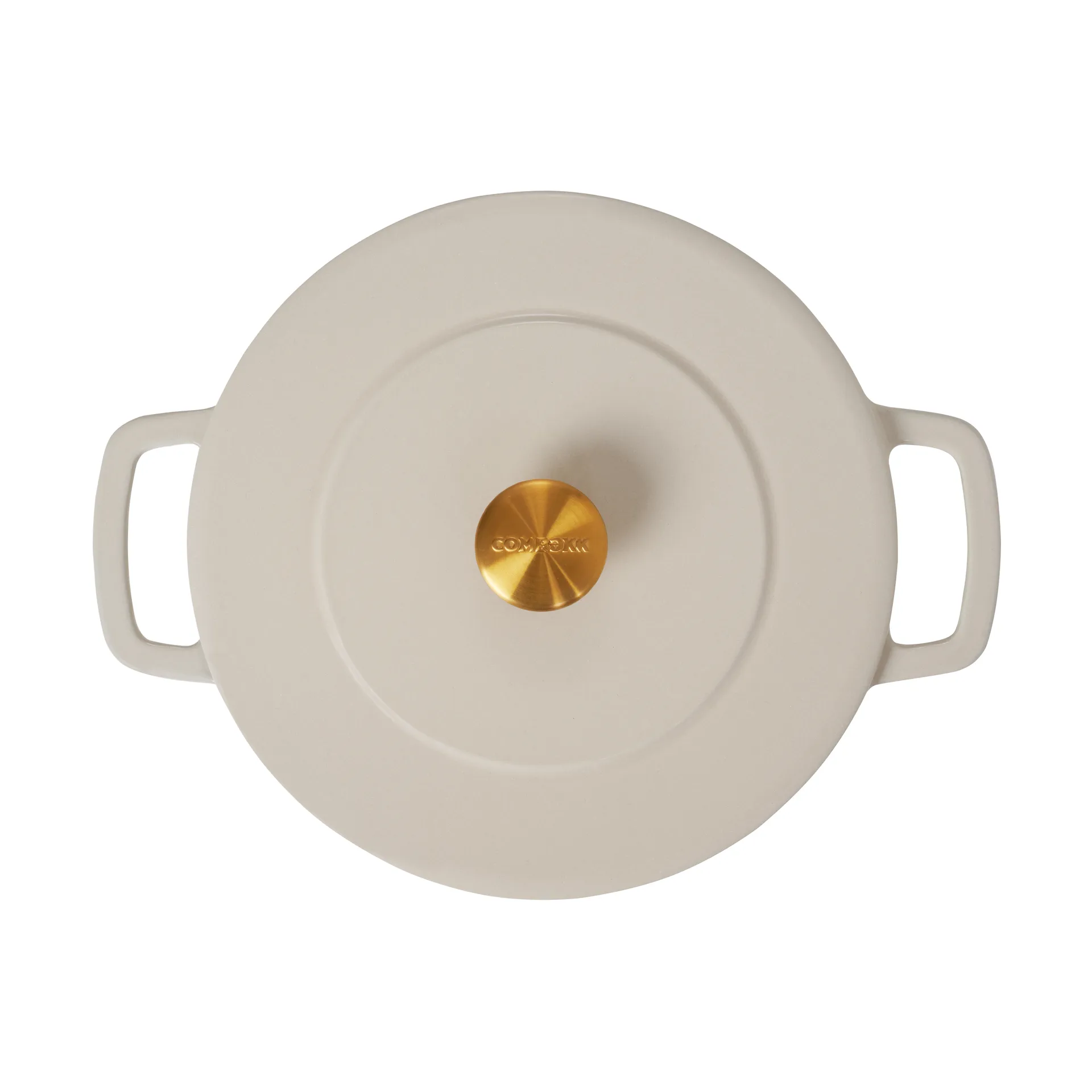 Garnek żeliwny emaliowany Combekk Ø24 cm, Piaskowy-złota gałka Combekk