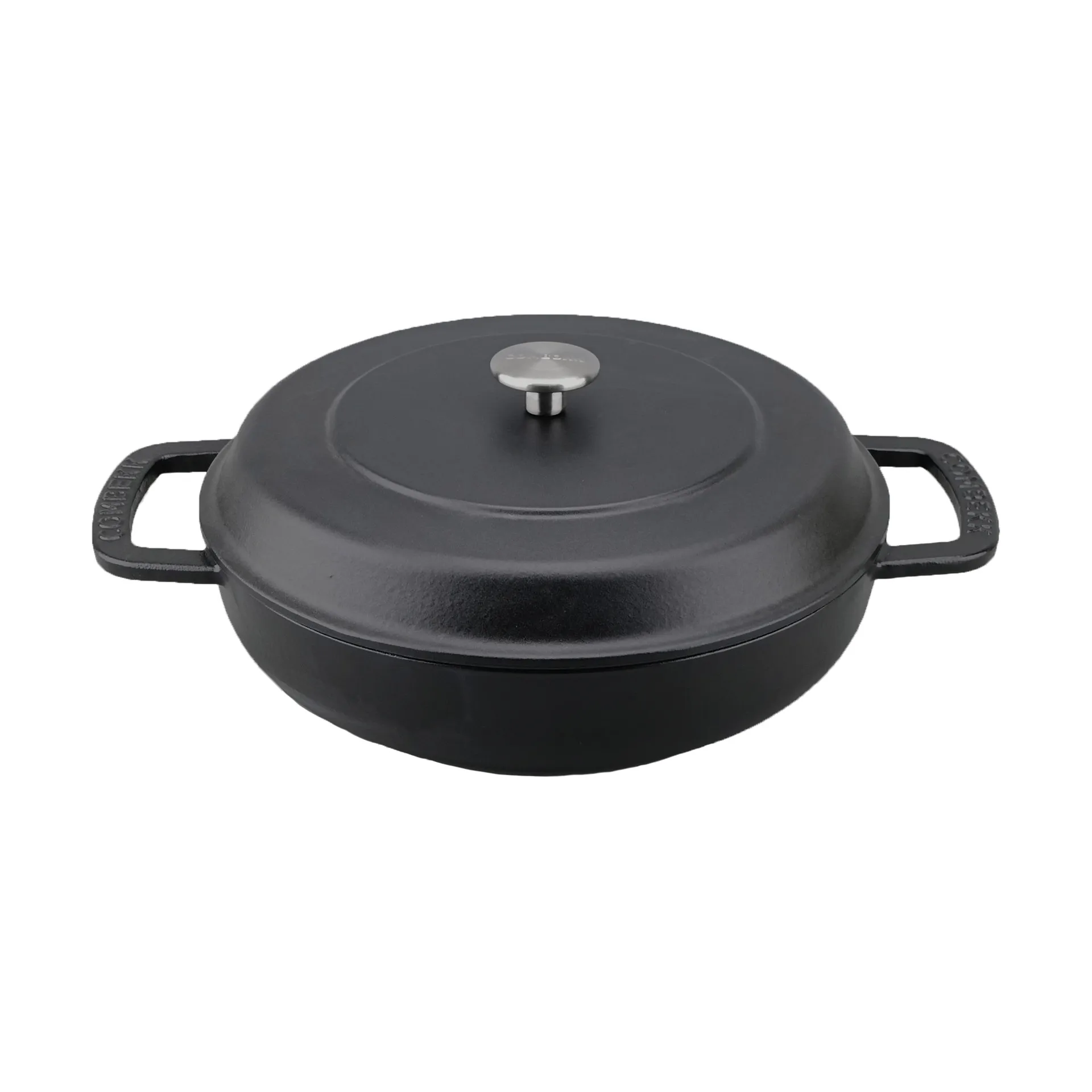Patelnia żeliwna emaliowana sauté Ø28 cm, Black-silver knob Combekk